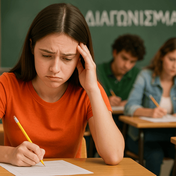 Μαθήτρια δυσκολεύεται στην εξέταση